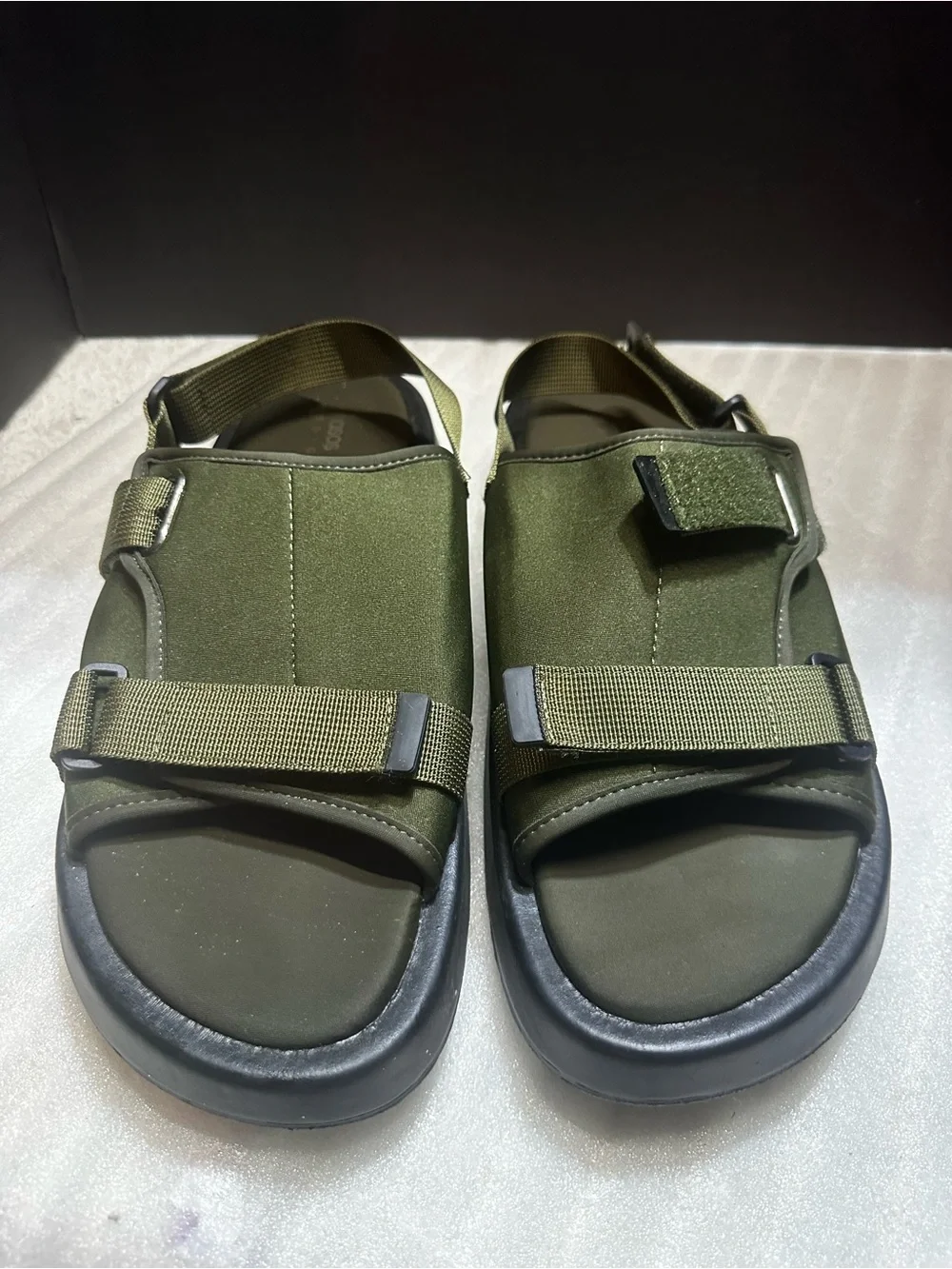 Men’s ASOS Olive Green Slide Sandals with Webbing Strap Sz 10